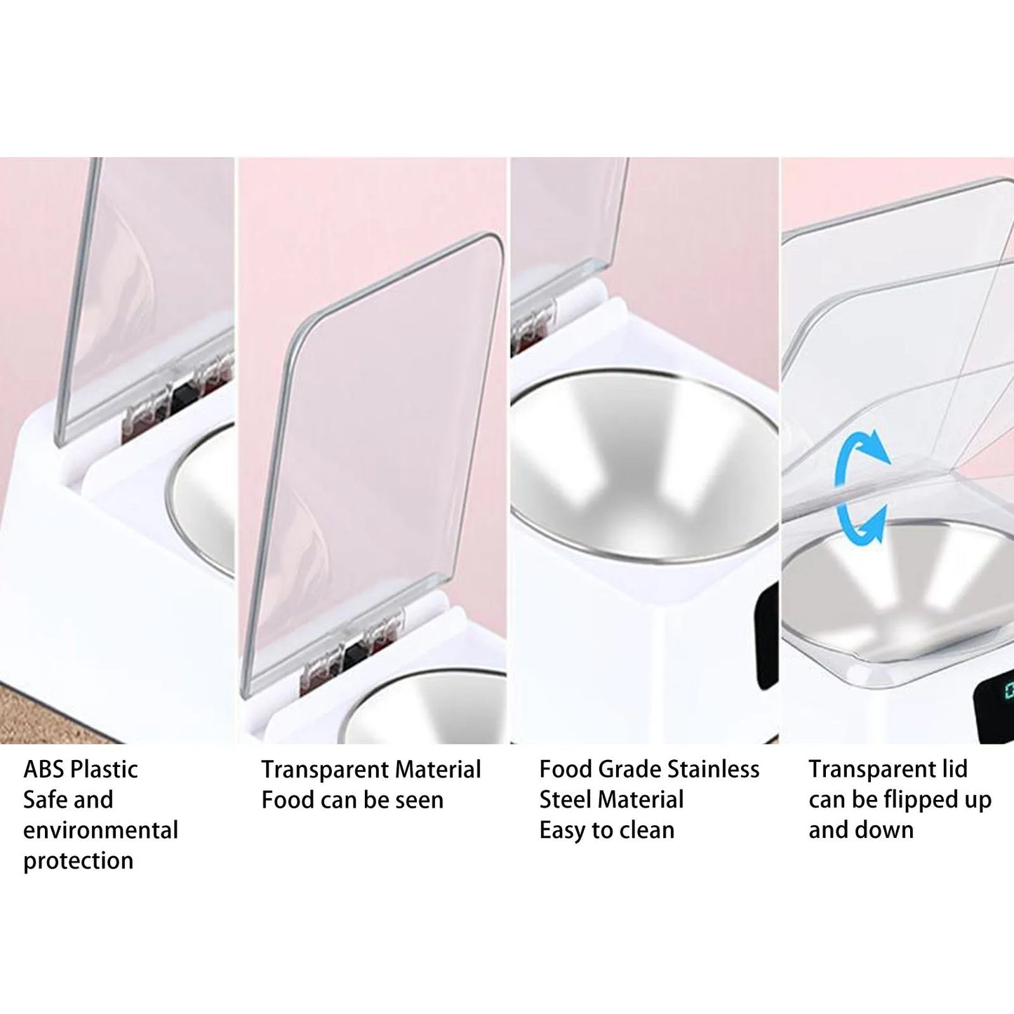 Pet Smart Feeder Induction Lid Opening Rechargeable Dog Cat Feeding Bowl for Small Medium Pet 350ml