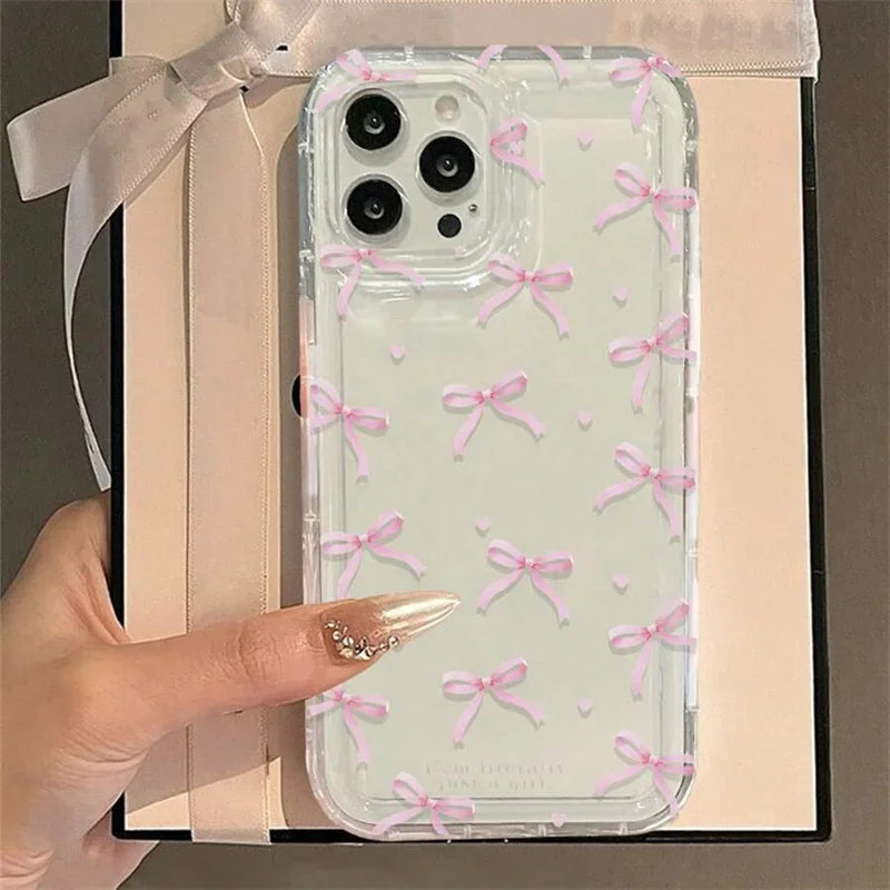 Cute Pink Heart Bow Phone Case for IPhone – Mobizzio