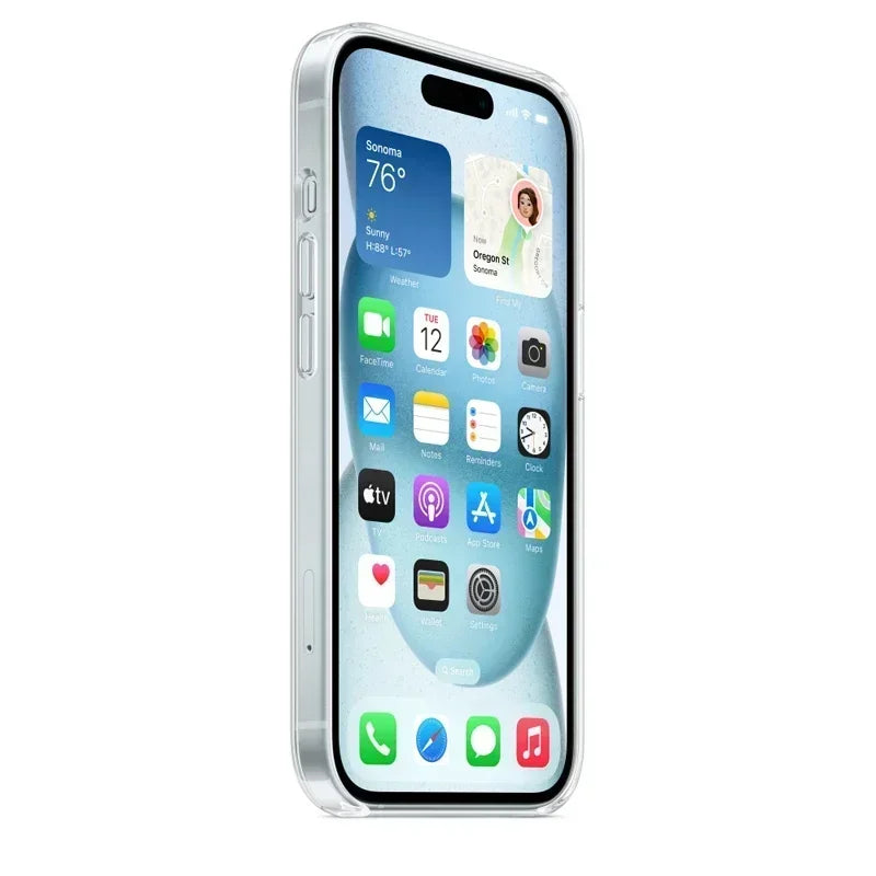 Magnetic Original Clear Case For iPhone 16 15 14 13 12 11 Pro Max Plus mini Funda For Magsafe Silicone Transparent Cover