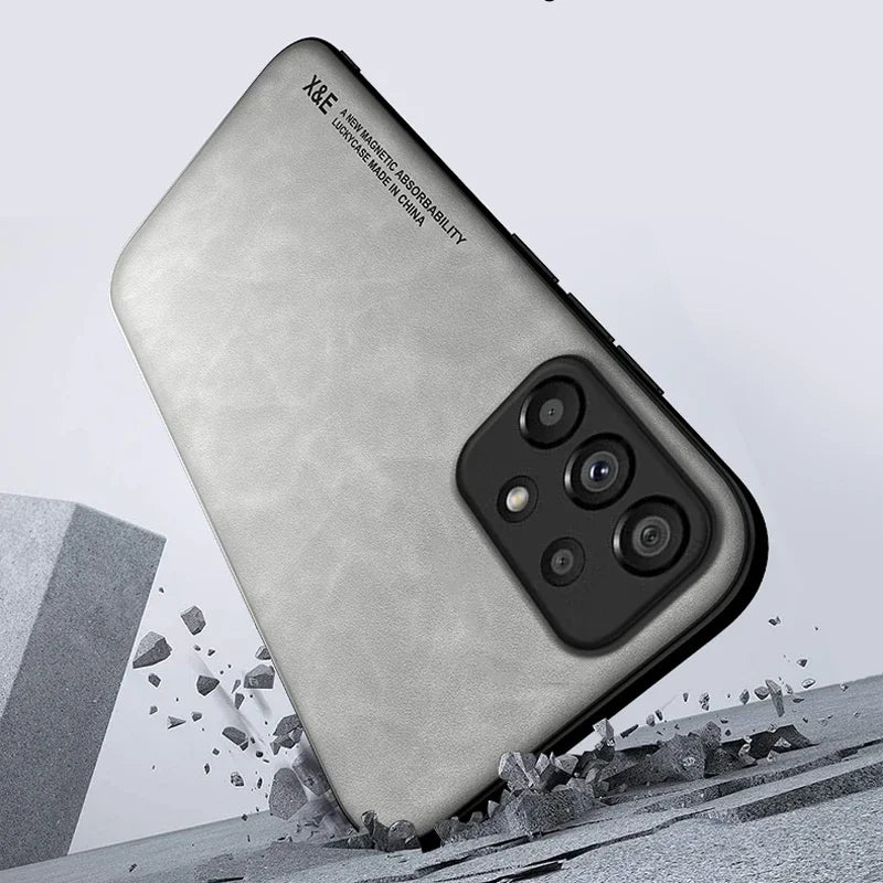 Magnetic Leather Case For Samsung Galaxy S25 S24 A54 A53 5G A52 A55 A56 S23 S22 Ultra S21 S20 FE Plus Cover Support Car Mount