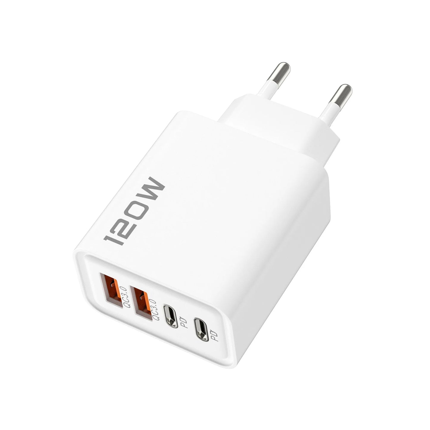 120W 4 Port USB Type C Charger Fast Charging Data Cable USB Phone Charger Adapter for Samsung iPhone Xiaomi Huawei Wall Charger