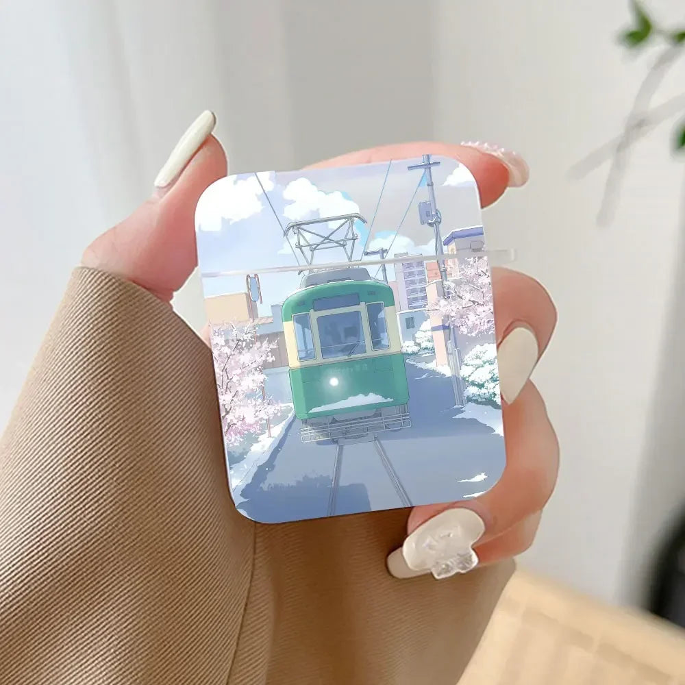 Korean Anime Sunset Scenery Print Earphone Case For Apple Air Pro 3 Transparent Cute Cover Soft Coque Airpods 2 1 4th Accessorie