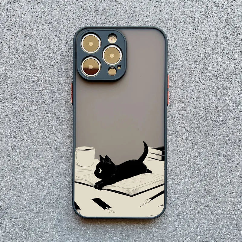 Funny Cat Daily Life Phone Case For iPhone 11 Case iPhone 12 14 Pro Max Mini 16 13 15 Pro Max 7 8 Plus XR XS X Shockproof Covers