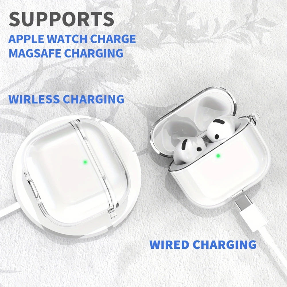 Funda For AirPods Pro 2 Case With Cleaner Pen Soft TPU Protective Cases For Apple AirPods 4 3 2 1 Pro2 Generation With Lanyard