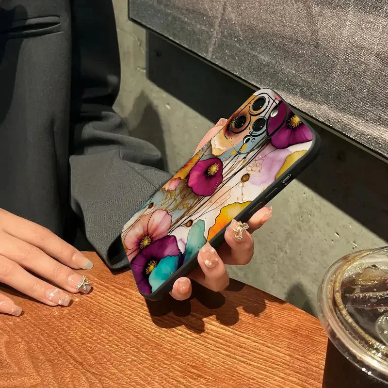 Vintage Floral Pattern Phone Case for Samsung Galaxy S25 S24 S23 S22 Ultra Plus S21 FE A56 A36 A35 A55 A34 A54 A33 A53 A52 Cover