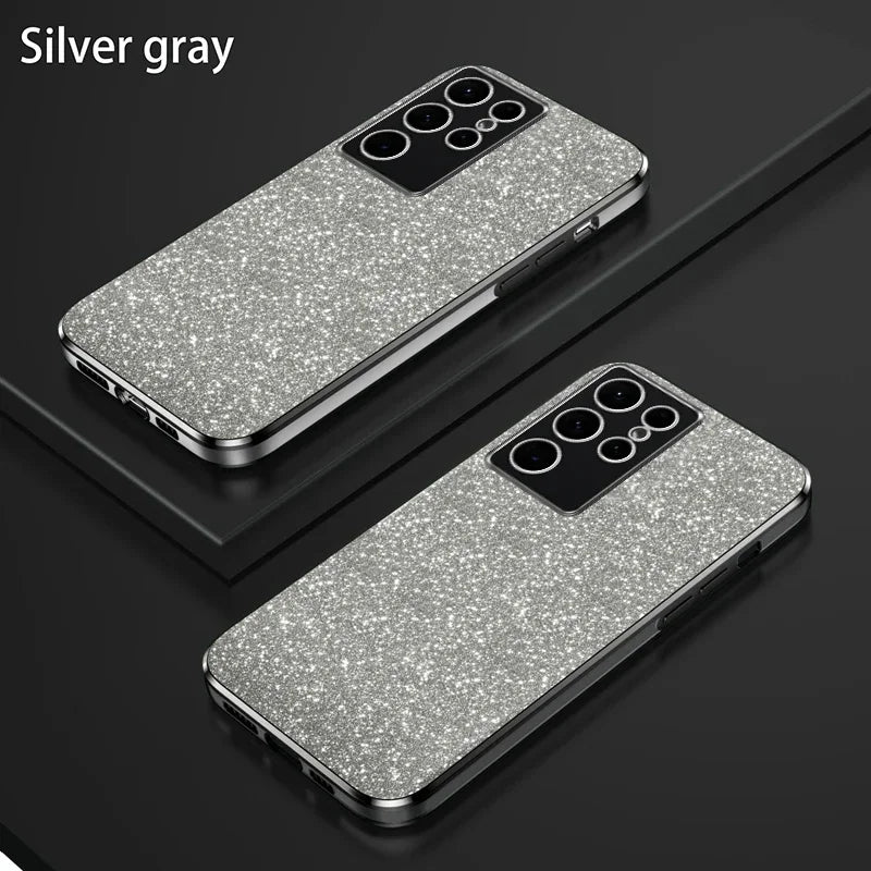 TPU Glitter Magnetic Ring Stand Phone Case For Samsung Galaxy S25 Ultra S24 S23 FE S22 S21 S20 S10 Plus Note 20 Ultra Pro Cover