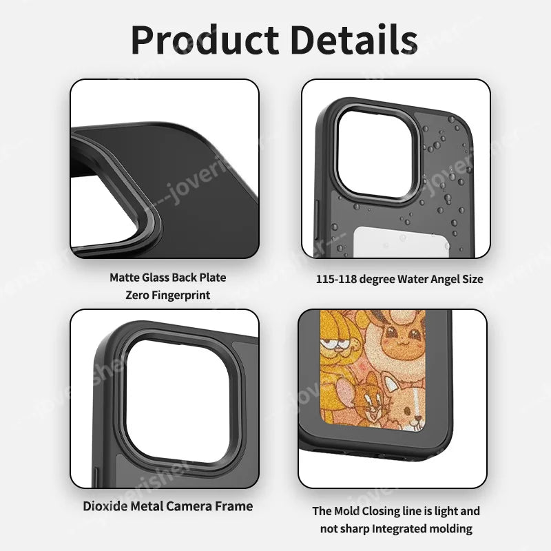 NFC DIY Picture Ink Bracket Phone Case Stand for iPhone 15 14 13 Pro Max Case Screen Phone Cover Cartoon Ink Protection Holder