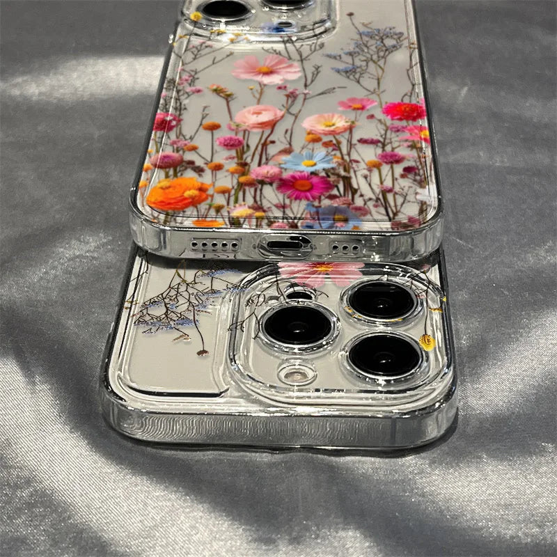 Cute Flower Clear Case For Samsung Galaxy A56 A36 5G Case S25 Ultra S24 FE S23 A16 A55 S22 S21 A35 A26 A06 Shockproof Back Cover