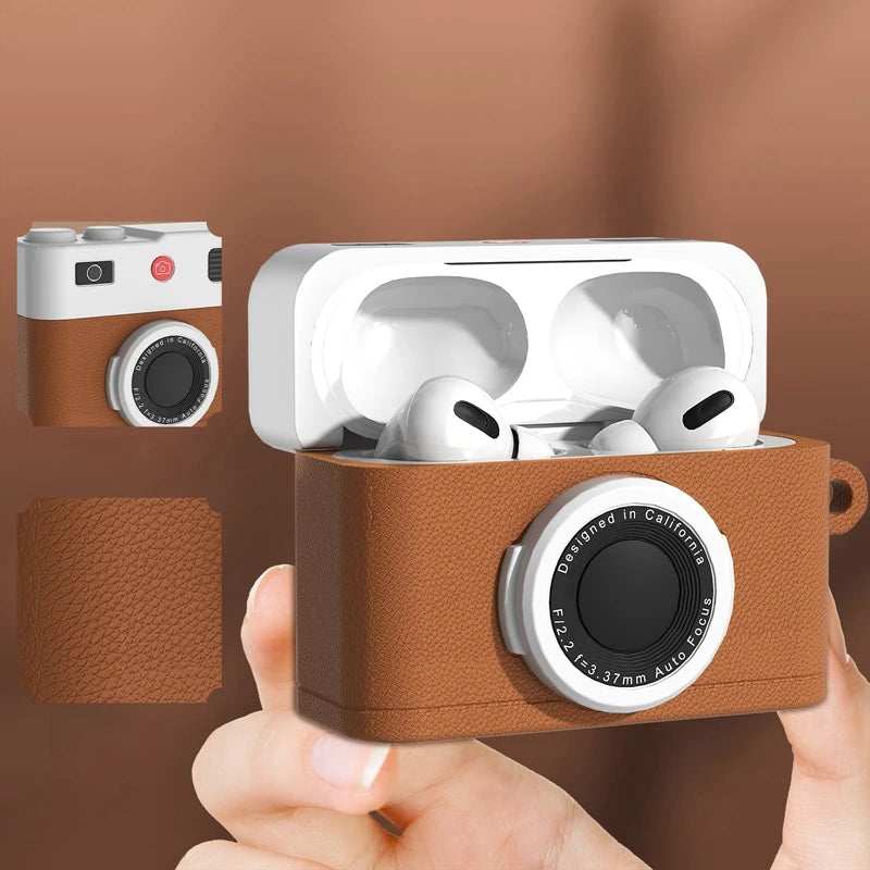Fashion Retro 3D Camera Earphone Cover for Apple Airpods 4 Soft Silicone Bluetooth Headphone Protective Case New Design