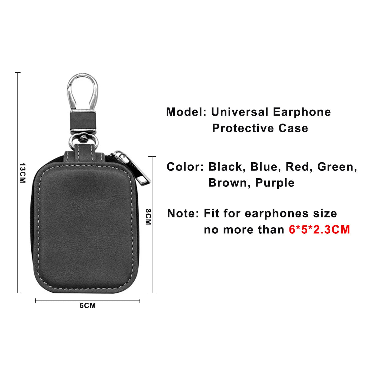 Universal Luxury Shockproof Zipper PU Leather Wireless Earphone Cover Case Fit for Airpods Earbuds Protection Sheath Classical