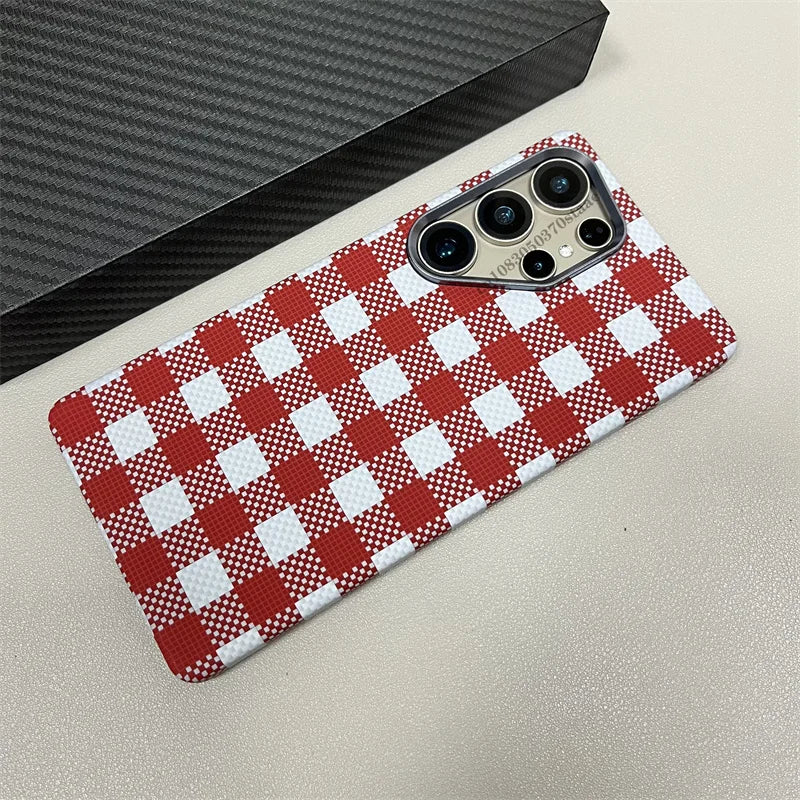 Luxury Carbon Fiber Wireless Charging Magsafe Case for Samsung Galaxy S25 S23 S24 Ultra Plus Alloy Lens Protection Hard Cover