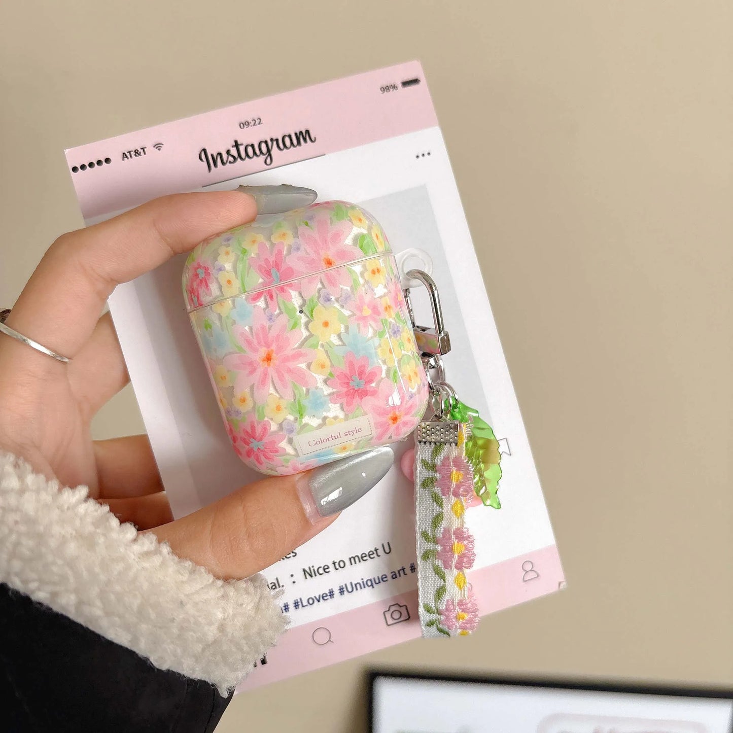 Colorful ins flower 3D pendant imd earphone case wireless bluetooth charging box for apple airpods 3 4 2 1 pro 2nd cover