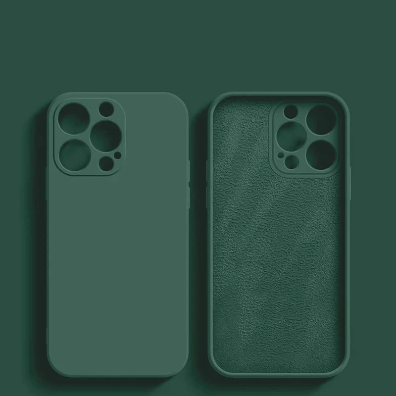 Luxury Liquid Silicone Phone Case For Apple iPhone 16 15 14 13 12 11 Pro Max Soft Case Shockproof Bumper Cover Phone Accessories