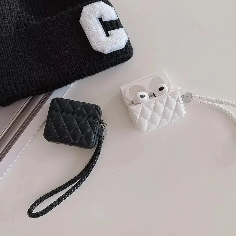 Fashionable high-end Leather PU Earphone Cover For AirPods 4 For AirPods Pro 2nd Cases For AirPods 3 2 1 Anti-lost Headphone Bag