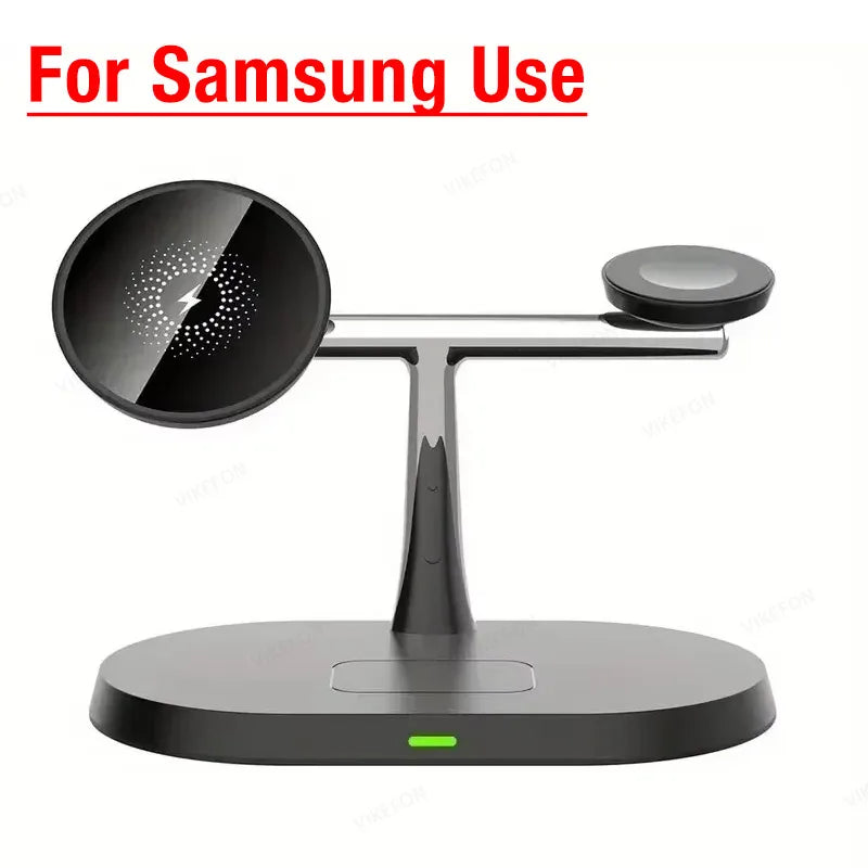 Desktop 3 IN 1 Magnetic Phone Wireless Charger For Magsafe iPhone 16 15 14 13 12 Samsung Apple/Galaxy Watch Fast Charging Dock