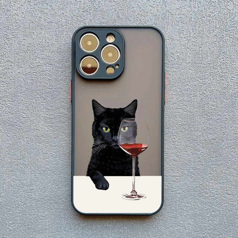 Funny Cat Daily Life Phone Case For iPhone 11 Case iPhone 12 14 Pro Max Mini 16 13 15 Pro Max 7 8 Plus XR XS X Shockproof Covers