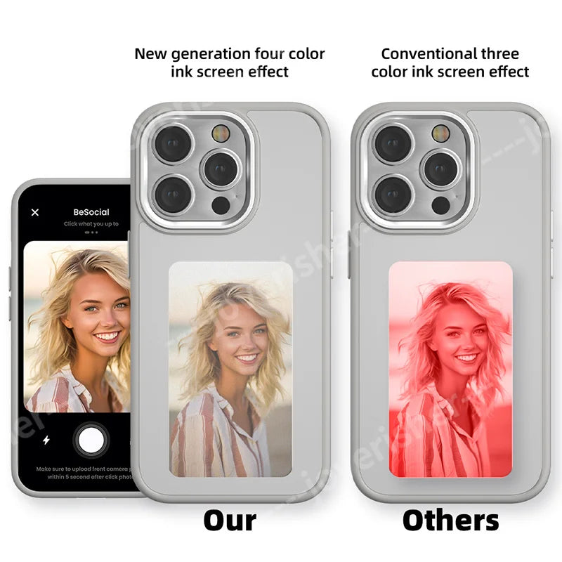 NFC DIY Picture Ink Bracket Phone Case Stand for iPhone 15 14 13 Pro Max Case Screen Phone Cover Cartoon Ink Protection Holder