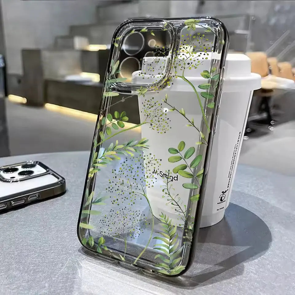 Lotus Flower Transparent Phone Case For iPhone 16 Pro Max Case iPhone 13 17 15 11 12 14 Pro Max XR 8 7 Plus SE Shockproof Cover