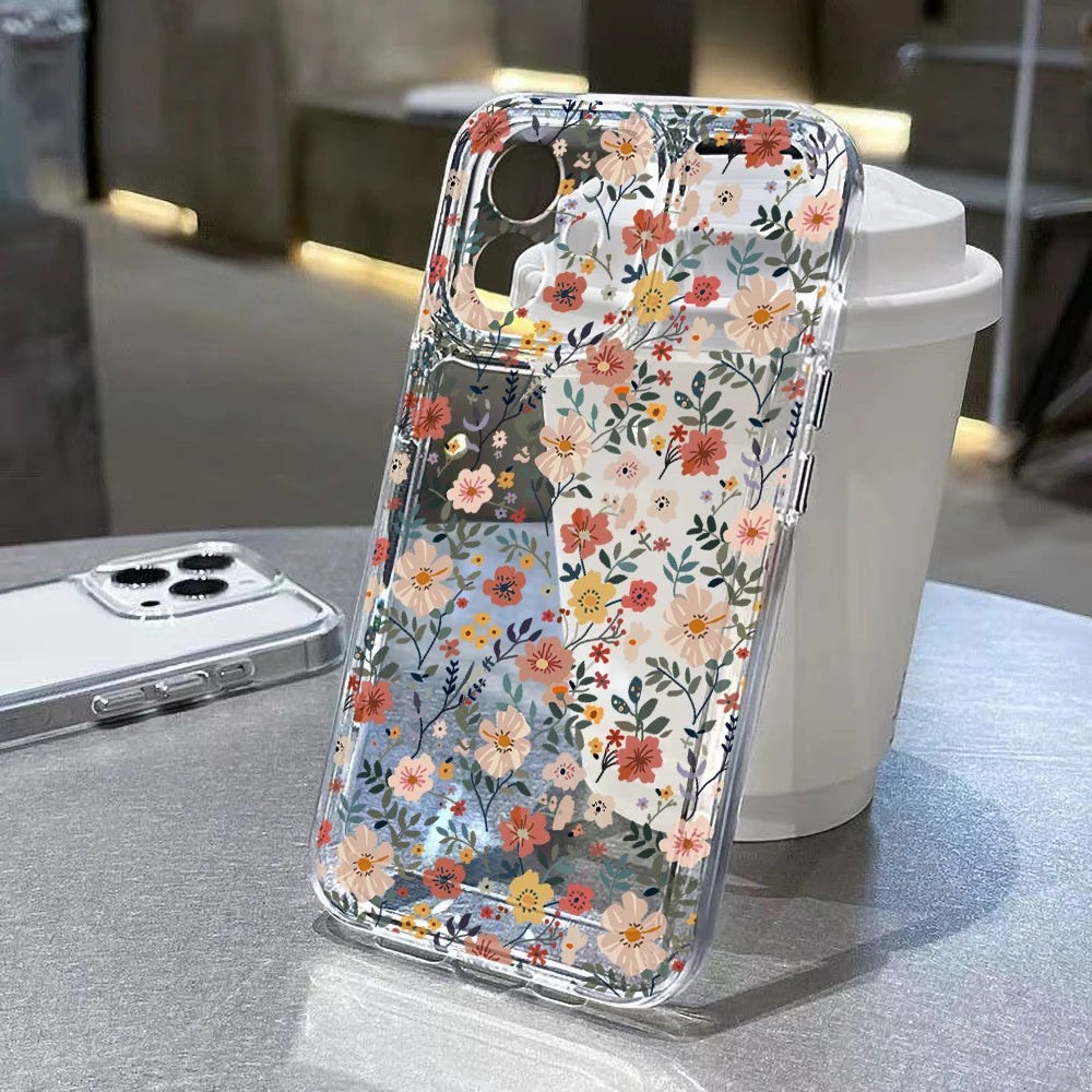Cute Flower Clear Case For Samsung Galaxy A56 A36 5G Case S25 Ultra S24 FE S23 A16 A55 S22 S21 A35 A26 A06 Shockproof Back Cover