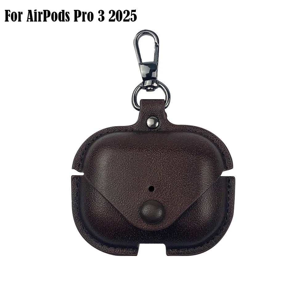 Retro Leather Case For AirPods 4 Pro 3 Business Earphone Cases For Apple AirPods 4 4th Generation Cover Headset Shell With Hook