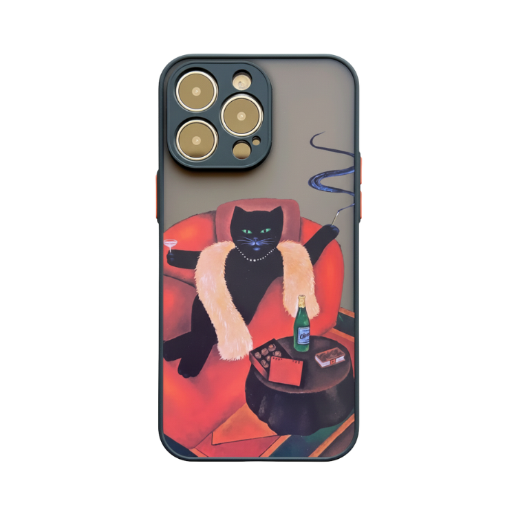 Minimalist Cat Illustration iPhone Case – Mobizzio
