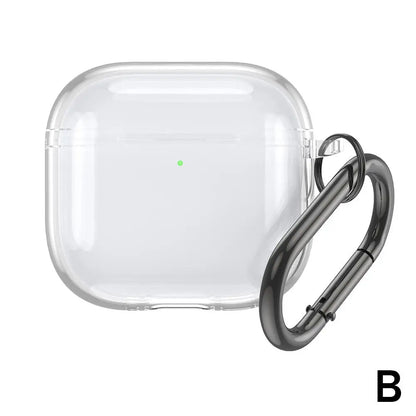 Translucent Protecitve Case For AirPods 4 Premium Sleeve Cover For AirPods 4th Generation Case Drop Protector with Carabiner