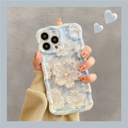 Luxury Laser Flowers Glitter iPhone Case For iPhone 17 Air 16 Pro Max 15 14 13 12 11 Plus Fashion Soft Silicone Shockproof Cover