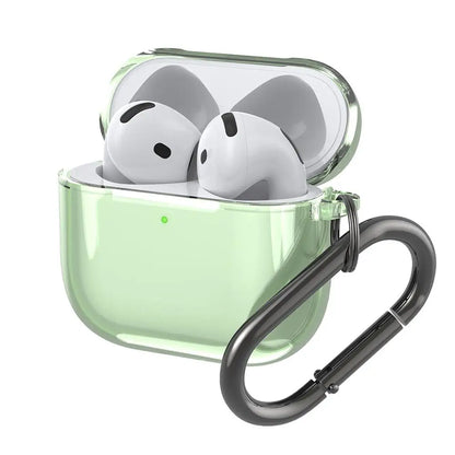 Translucent Protecitve Case For AirPods 4 Premium Sleeve Cover For AirPods 4th Generation Case Drop Protector with Carabiner