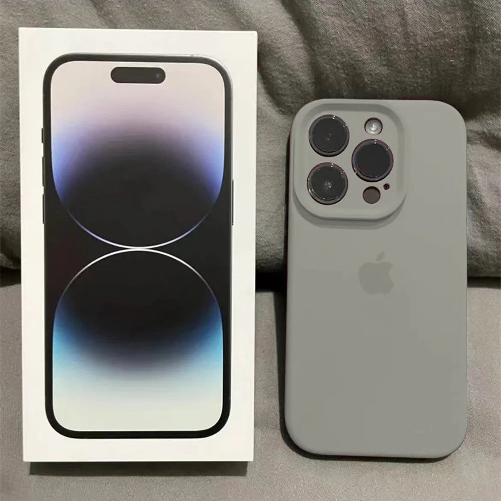 Original Liquid Silicone Phone Case For iPhone 16 15 13 12 14 Pro Max Apple Cases For iPhone 13 12 14 15 16 Plus Full Logo Cover
