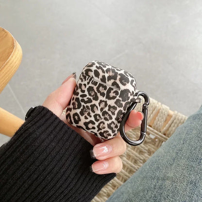 Leopard Print Earphone Case For Airpods Pro 2 Silicone Protective Cover For Apple Airpods 4 1 2 3rd Generation Shell With Hook