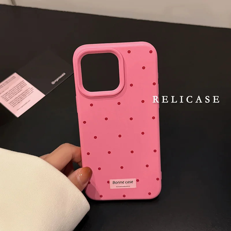 Luxury Soft Liquid Silicone Wave Point Phone Case For iPhone 11 12 13 14 15 16 Pro Max Plus Shockproof Bumper Back Cases Cover
