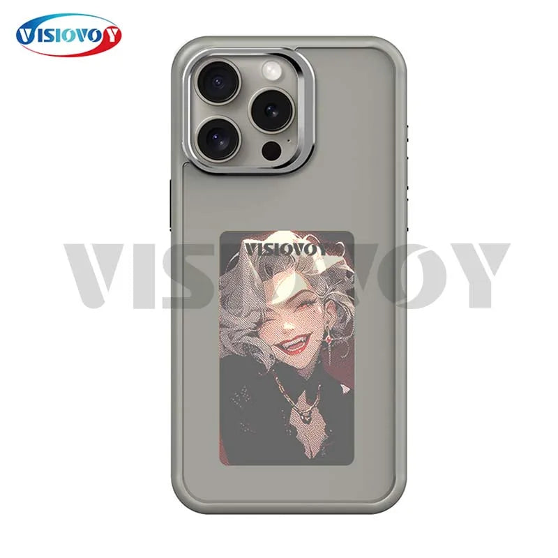 Premium NFC E-Ink Screen Phone Case – Customizable DIY Smart Cover for iPhone 13/14/15/16 Pro