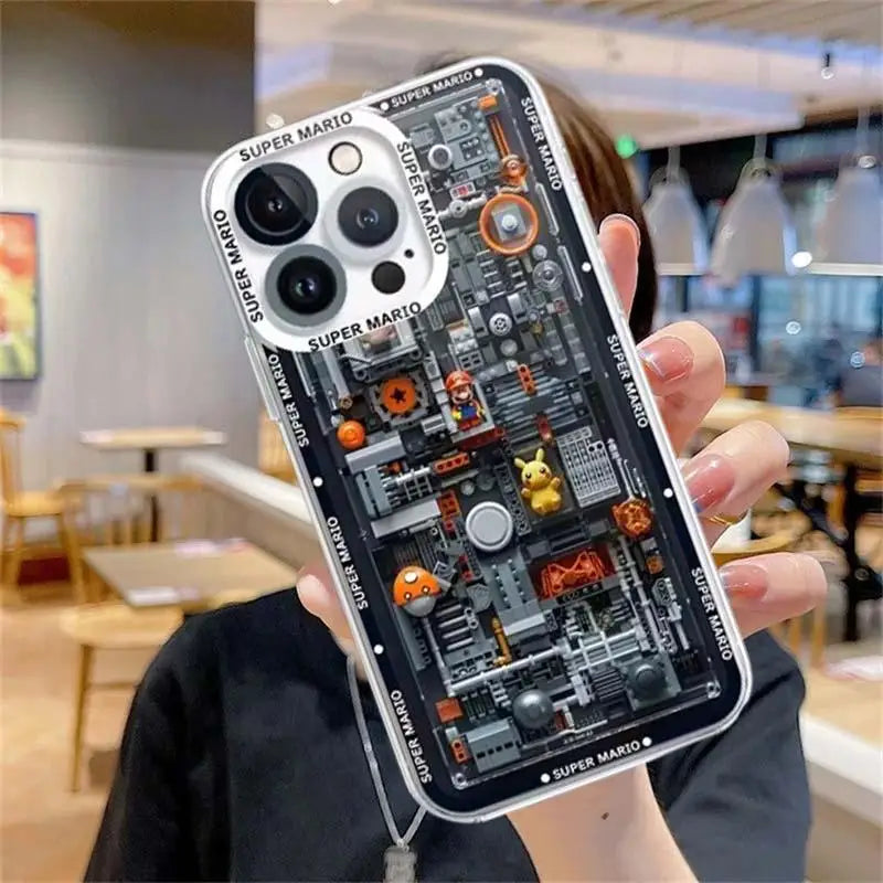 Super Mario Bros Game Case For Iphone 15 Pro Max 16 11 14 13 12 Cover Silicone Funda Transparent
