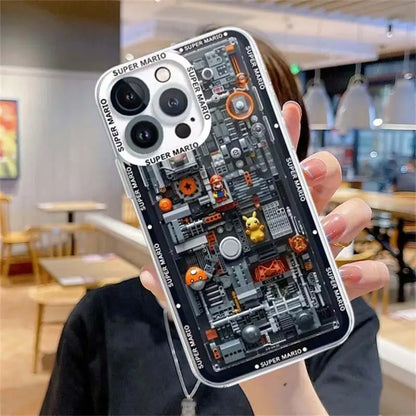 Super Mario Bros Game Case For Iphone 15 Pro Max 16 11 14 13 12 Cover Silicone Funda Transparent