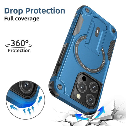 For Magsafe Stand Invisible Phone Case for IPhone 17 16 15 14 11 13 12 Pro Max Plus Wireless Charging Hard Anti-fall Cover