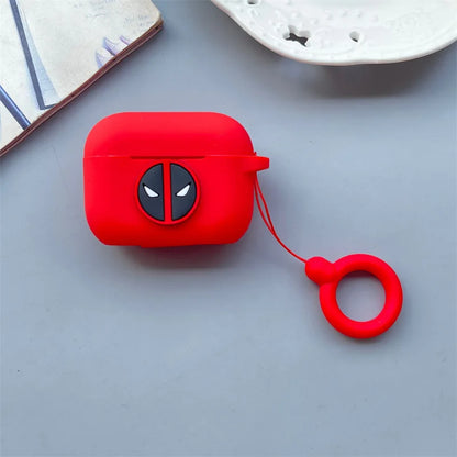 Cartoon Deadpool Earphone Case for Airpods 4 2024 Silicone Protective Cover for Airpods Pro2 Pro 3 2 1  with Key Chain