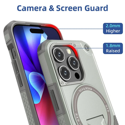 For Magsafe Stand Invisible Phone Case for IPhone 17 16 15 14 11 13 12 Pro Max Plus Wireless Charging Hard Anti-fall Cover