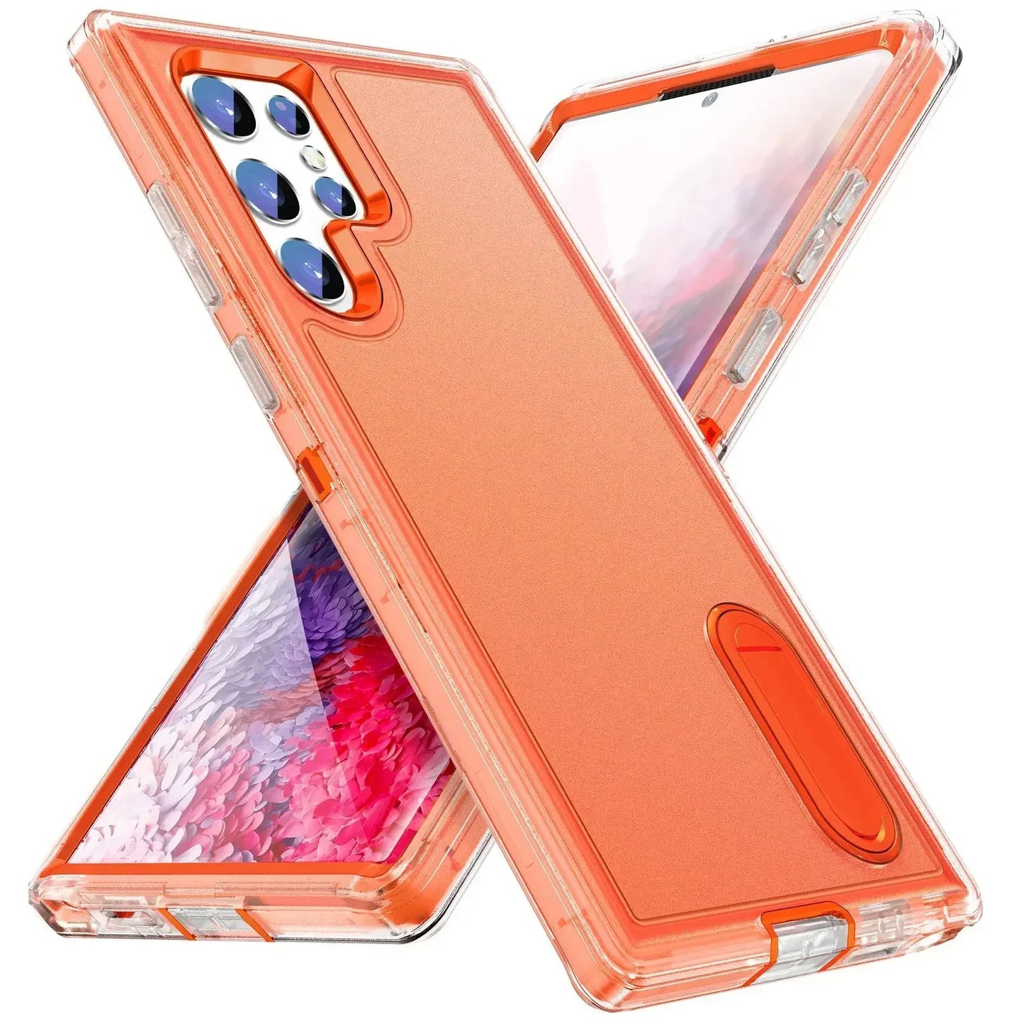 Case For Samsung Galaxy S25 Ultra S25 Edge S24 A56 A36 A17 Full 3 in 1 Shockproof Heavy Duty Anti-Scratch Rugged Kickstand Cover