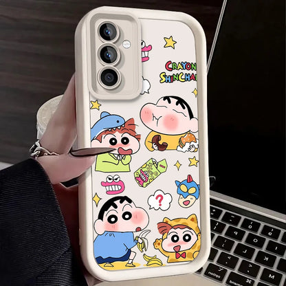 C-Crayon S-ShinChan Case for Samsung Galaxy S25 Ultra Plus S24 S23 S22 S21 S20 FE A73 A72 A71 A56 A55 A54 5G A52 A52S 4G Cover