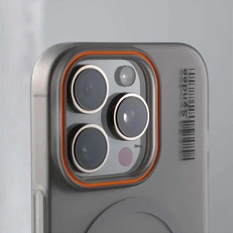 Ultra Thin Frosted Barcode Wireless Charging MagSafe Phone Case for iPhone 17 16 14 15 13 12 Pro Max Translucent Hard PC Cover