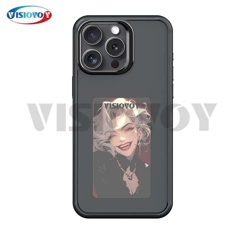 Premium NFC E-Ink Screen Phone Case – Customizable DIY Smart Cover for iPhone 13/14/15/16 Pro