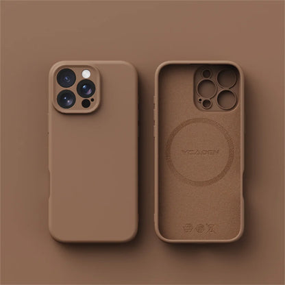 Luxury Liquid Silicone For Magsafe Phone Case For iPhone 16 Plus 15 14 13 12 Pro Max 11 Wireless Charging Skin Smooth Cover