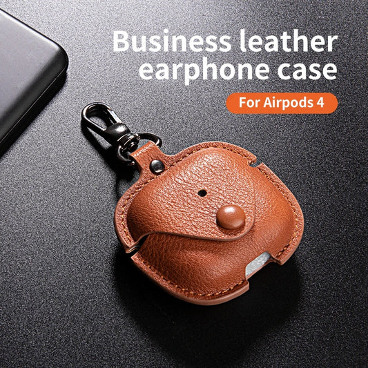 Retro Leather Case For AirPods 4 Pro 3 Business Earphone Cases For Apple AirPods 4 4th Generation Cover Headset Shell With Hook