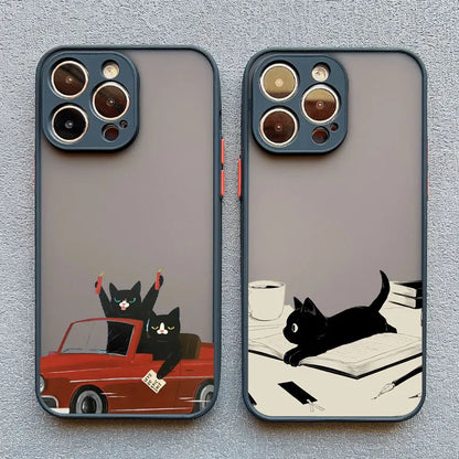 Funny Cat Daily Life Phone Case For iPhone 11 Case iPhone 12 14 Pro Max Mini 16 13 15 Pro Max 7 8 Plus XR XS X Shockproof Covers