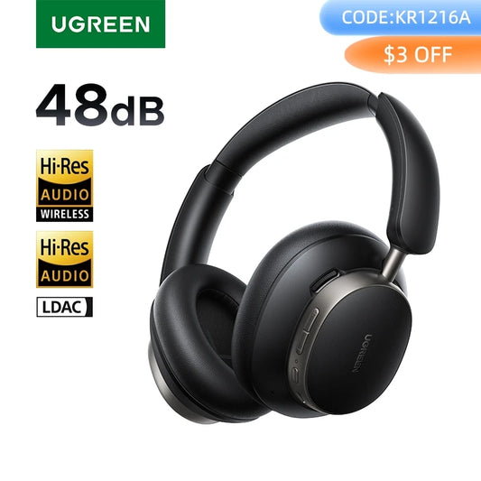UGREEN Studio Pro 48dB ANC Wireless Headphones Over Ear Bluetooth Earphones Active Noise Cancellation Hi-Res LDAC 120h Playtime