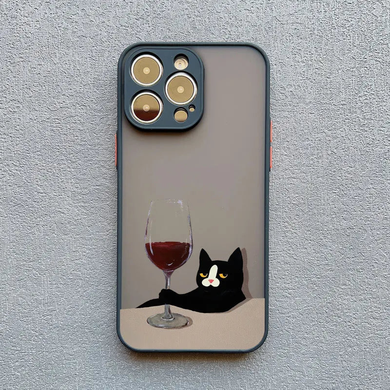 Funny Cat Daily Life Phone Case For iPhone 11 Case iPhone 12 14 Pro Max Mini 16 13 15 Pro Max 7 8 Plus XR XS X Shockproof Covers