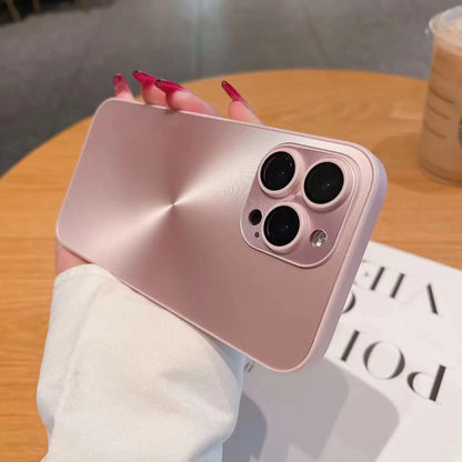 Luxury Laser Aurora CD Texture Matte Phone Case For iPhone 16 15 14 Plus 13 12 11 Pro Max Lens Protection Bumper Armor Cover