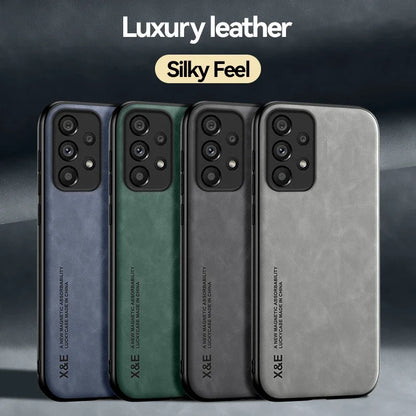 Magnetic Leather Case For Samsung Galaxy S25 S24 A54 A53 5G A52 A55 A56 S23 S22 Ultra S21 S20 FE Plus Cover Support Car Mount
