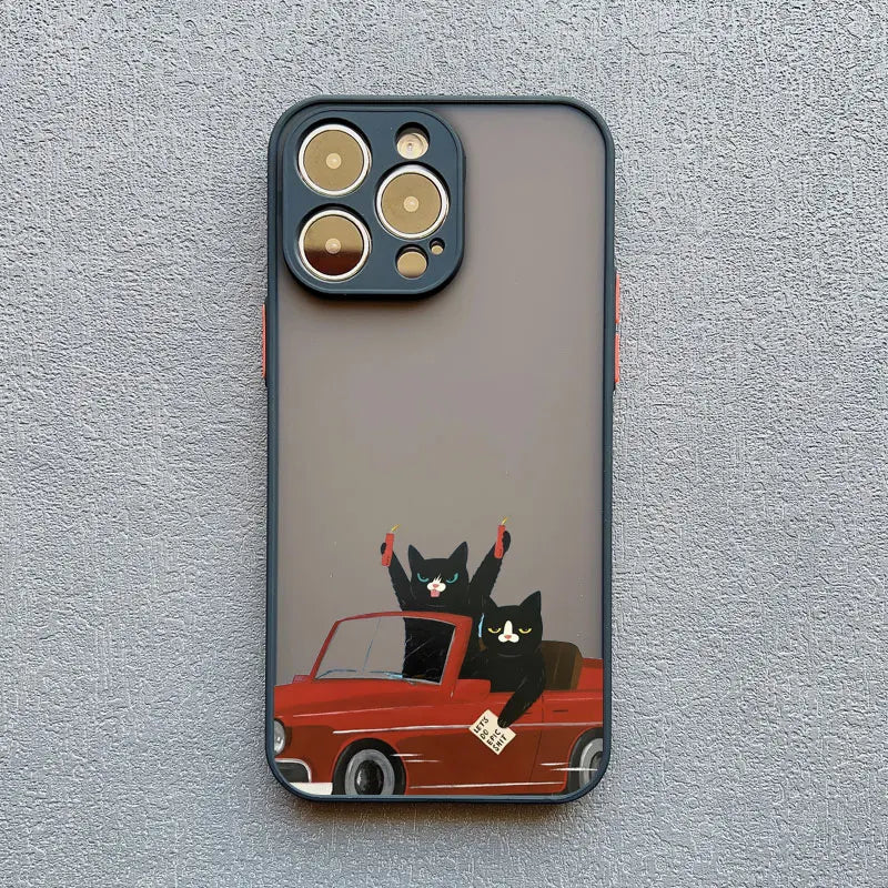 Funny Cat Daily Life Phone Case For iPhone 11 Case iPhone 12 14 Pro Max Mini 16 13 15 Pro Max 7 8 Plus XR XS X Shockproof Covers