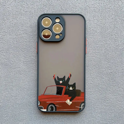 Funny Cat Daily Life Phone Case For iPhone 11 Case iPhone 12 14 Pro Max Mini 16 13 15 Pro Max 7 8 Plus XR XS X Shockproof Covers